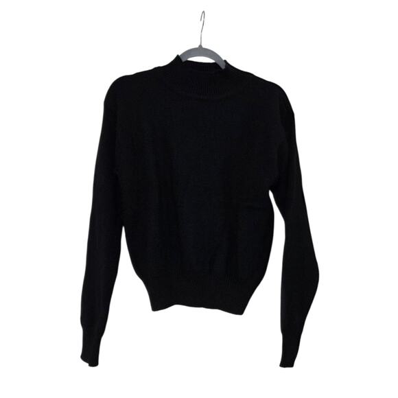 Meister Black Classic New Wool Vintage High Neck Knit Ski Sweater Women's Medium - Picture 1 of 10